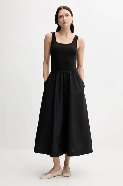 Šaty Tommy Hilfiger černá barva, maxi, WW0WW44612