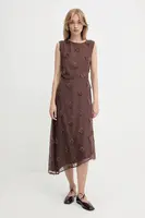 Šaty Samsoe Samsoe SAPORTOFINO hnědá barva, maxi, F25200057