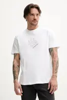 Bavlněné tričko Karl Lagerfeld Jeans bílá barva, s potiskem, A2M17073