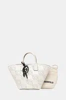Kožená kabelka Karl Lagerfeld béžová barva, A1W30492