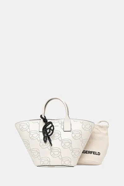 Kožená kabelka Karl Lagerfeld béžová barva, A1W30492