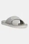 Pantofle Calvin Klein Jeans CROSS SANDAL CRXS TX pánské, šedá barva, YM0YM01223