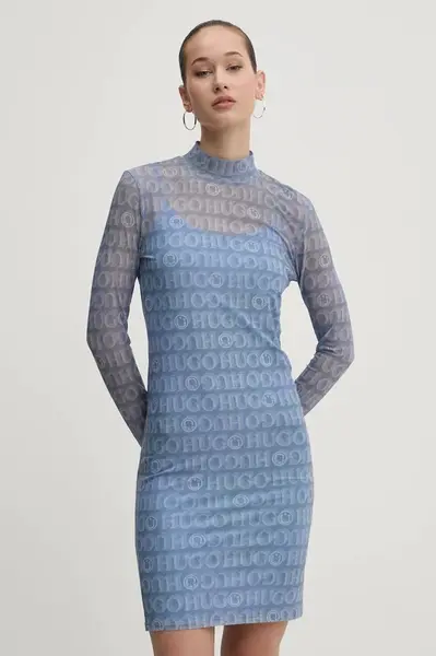 Šaty Hugo Blue modrá barva, mini, 50534704