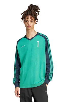 Tričko s dlouhým rukávem adidas Originals JERSEY zelená barva, s potiskem, JC8373