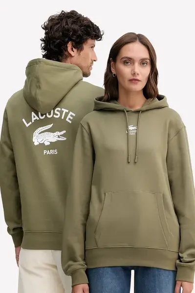 Lacoste mikina s kapucí bavlněná