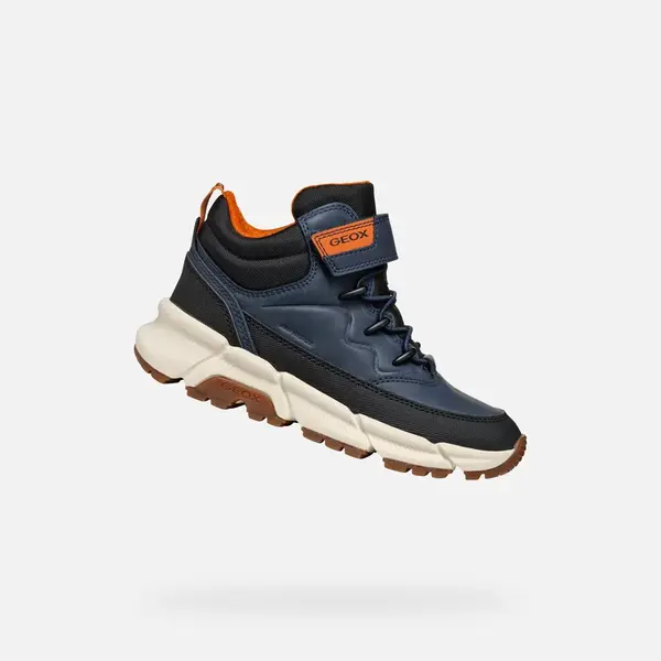 Tmavě modrá chlapecká kotníková obuv Geox Flexyper Plus - Kluci