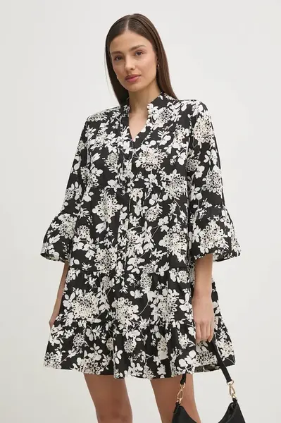 Bavlněné šaty Gaudi černá barva, mini, 511BD15009