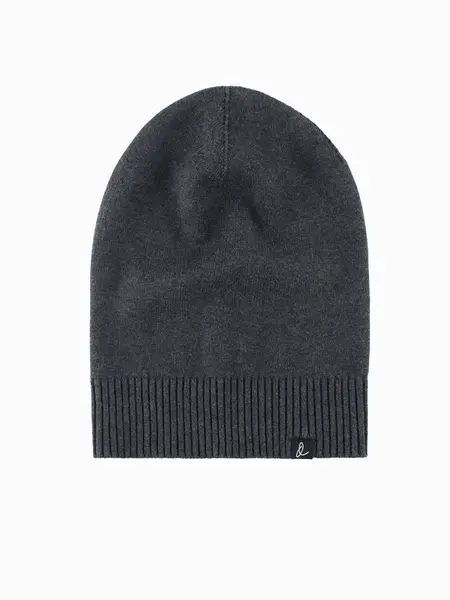Ombre Men's winter cotton knit beanie hat - graphite melange