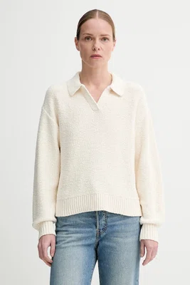 Svetr Levi's SATELLITE POLO SWEATER dámský, bílá barva, 0012N