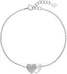 Evolution Group - Pavona Romantický stříbrný náramek Spojená srdce se zirkony 13010.1