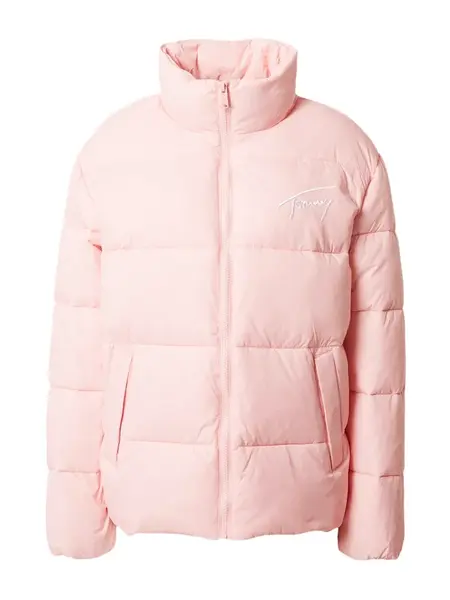 Tommy Jeans Zimná bunda  ružová / biela