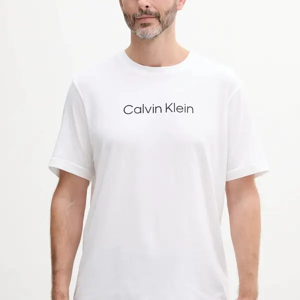 Tričko Calvin Klein Performance pánské, bílá barva, s aplikací, LVGMS5K182