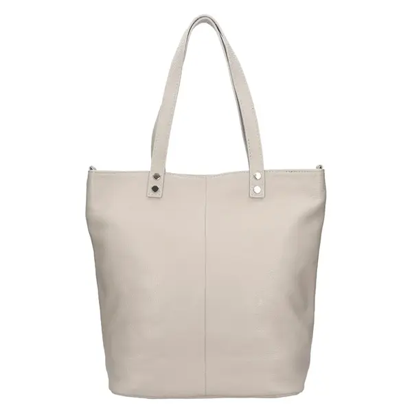 Dámska kožená kabelka Italia Elena - svetlo šedá