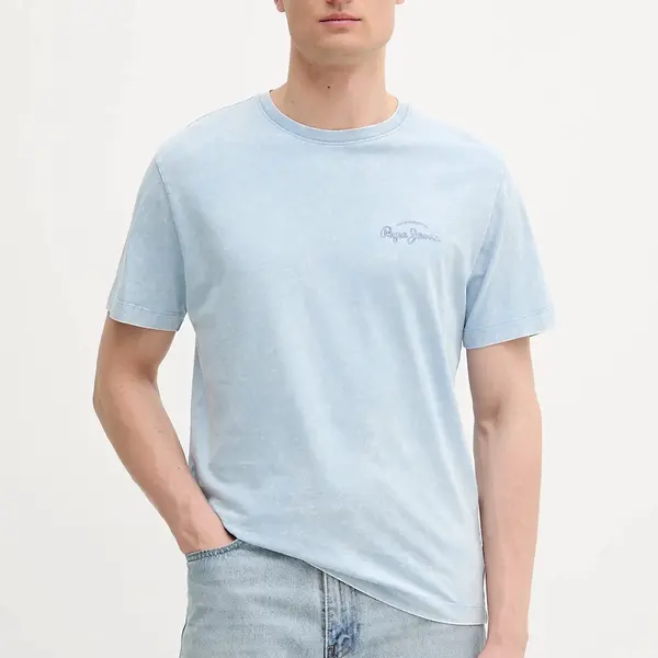 Bavlněné tričko Pepe Jeans pánské, modrá barva, PM509960