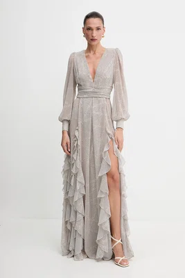 Šaty Elisabetta Franchi béžová barva, maxi, ABRS252E2