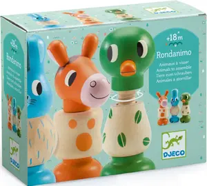 Dřevěná TRIO šroubovací zvířátka