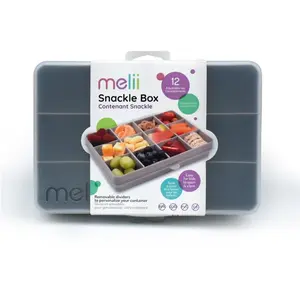 Melii Snackle Box krabička na svačinku Grey 1368 ml