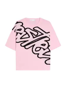 Bershka Tričko  ružová / čierna