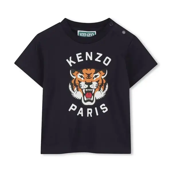 Dětské bavlněné tričko Kenzo Kids tmavomodrá barva, s potiskem, K60971