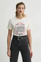 Bavlněné tričko Levi's GRAPHIC ICONIC TEE béžová barva, A8802