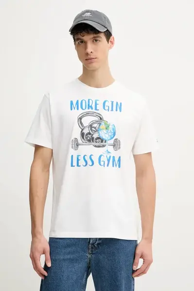 Bavlněné tričko MC2 Saint Barth bílá barva, s potiskem, TSHM001