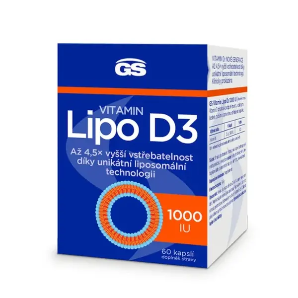 GS Vitamin Lipo D3 1000 IU 60 kapslí
