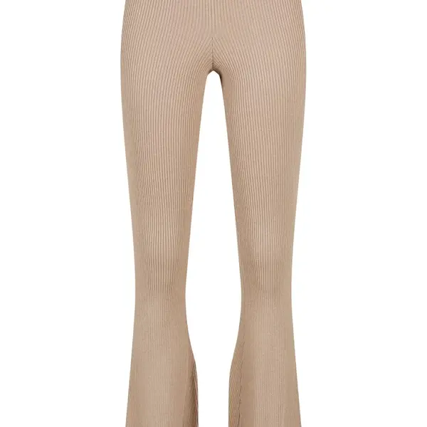Women's ribbed knit leggings Bootcut lighttaupe