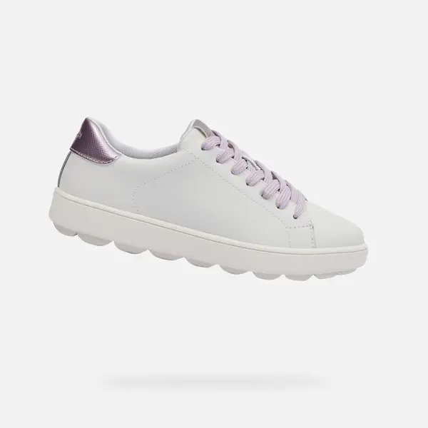 White women's sneakers Geox Spherica ECUB-1 - Women's
