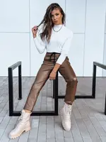 Dámske voskované nohavice LAPIS Farba bronzová DSTREET