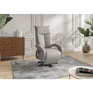 Sit & More KŘESLO, kůže, světle šedá