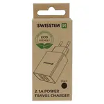Síťový adaptér Swissten Smart IC 2x USB, 2,1A Power, černá