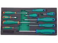 Modul pěnový - šroubováky ploché a křížové, sada 10 ks - JONNESWAY D71PS110KV