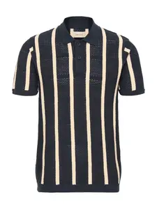 BLEND Tričko ' BHDarin Striped '  tmavomodrá / mokka