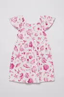 Dětské bavlněné šaty United Colors of Benetton růžová barva, mini, 34VAGV010