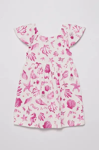 Dětské bavlněné šaty United Colors of Benetton růžová barva, mini, 34VAGV010