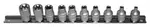 Nástrčné hlavice TORX-E 3/8", E4 - E16, sada 10 kusů na liště - ASTA