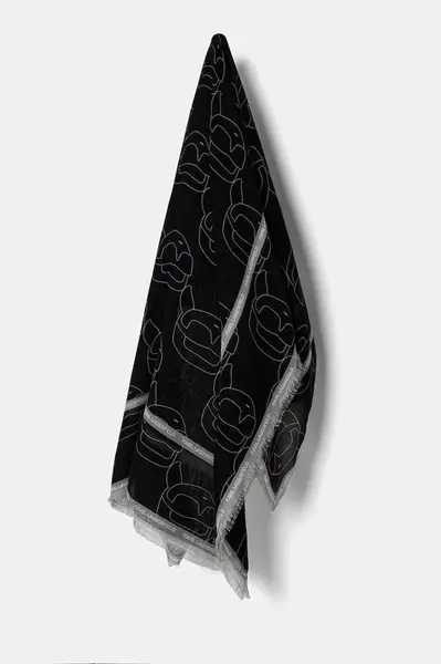 Šátek Karl Lagerfeld černá barva, A1W33152