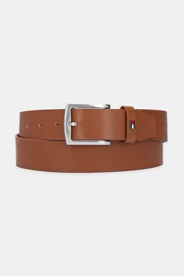 Kožený pásek Tommy Hilfiger pánský, hnědá barva, AM0AM13536