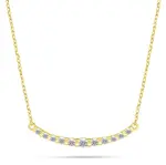 Brilio Silver Elegantní pozlacený náhrdelník s čirými zirkony NCL159Y