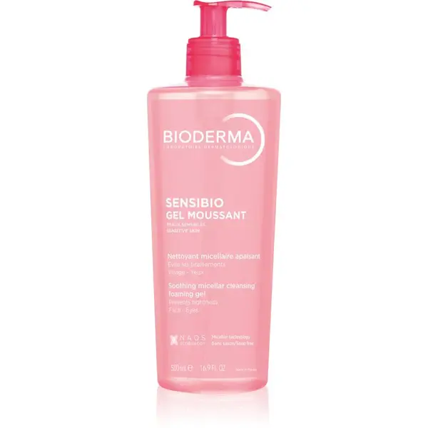 Bioderma Sensibio Gel Moussant jemný zklidňující čisticí a odličovací gel 500 ml