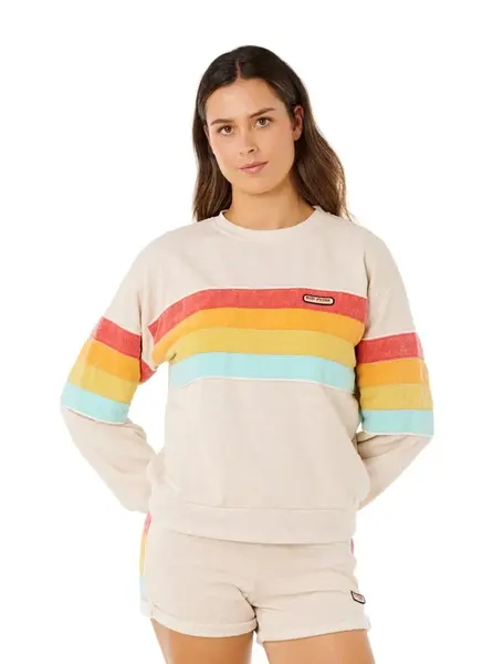 Rip curl dámská mikina Surf Revival Relaxed Crew Oatmeal | Písková | Velikost XL