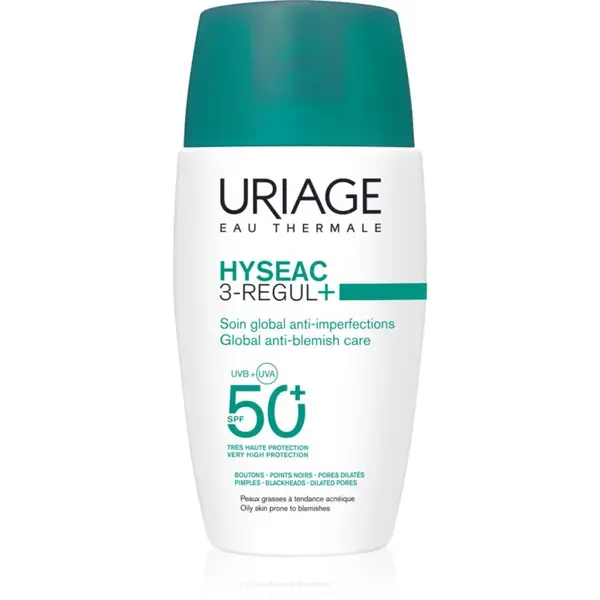 Uriage Hyseac 3-Regul+ Global Anti-Blemish Care SPF50+ denný krém pre mastnú pleť SPF 50+ 50 ml