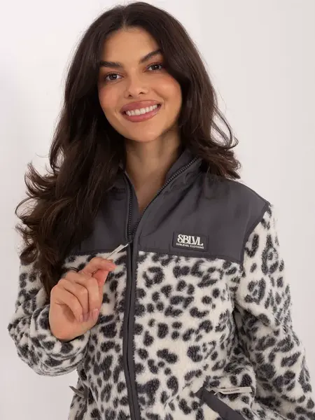 Dámska fleecová mikina s leopardím vzorom