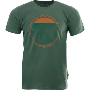 ALPINE PRO BREGAR Pánske tričko, tmavo zelená, veľkosť