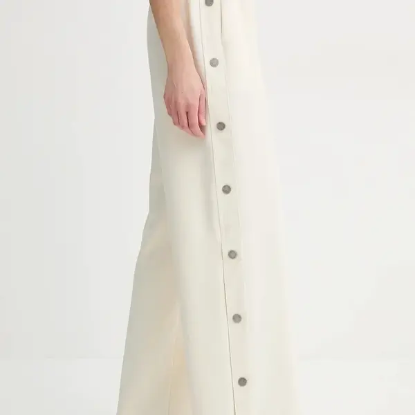 Kalhoty BA&SH JOSTA dámské, béžová barva, široké, high waist, 1E25JOST