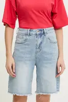 Džínové šortky Answear.LAB dámské, modrá barva, hladké, high waist