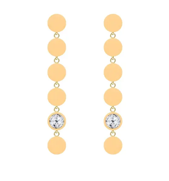 Preciosa Dlouhé pozlacené náušnice Essential s kubickou zirkonií 7434Y00
