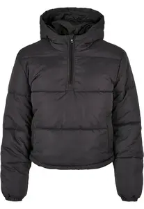 Women's Puffer Pull Over Black Jacket