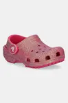 Pantofle Crocs CLASSIC IRIDESCENT GLITTER CLOG KIDS růžová barva, 210985