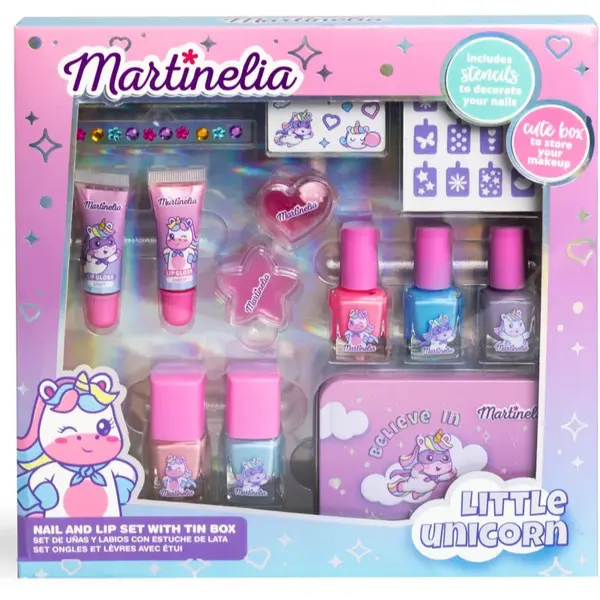 Martinelia Little Unicorn Nail&Lip SET With Tinbox sada pre deti 3+